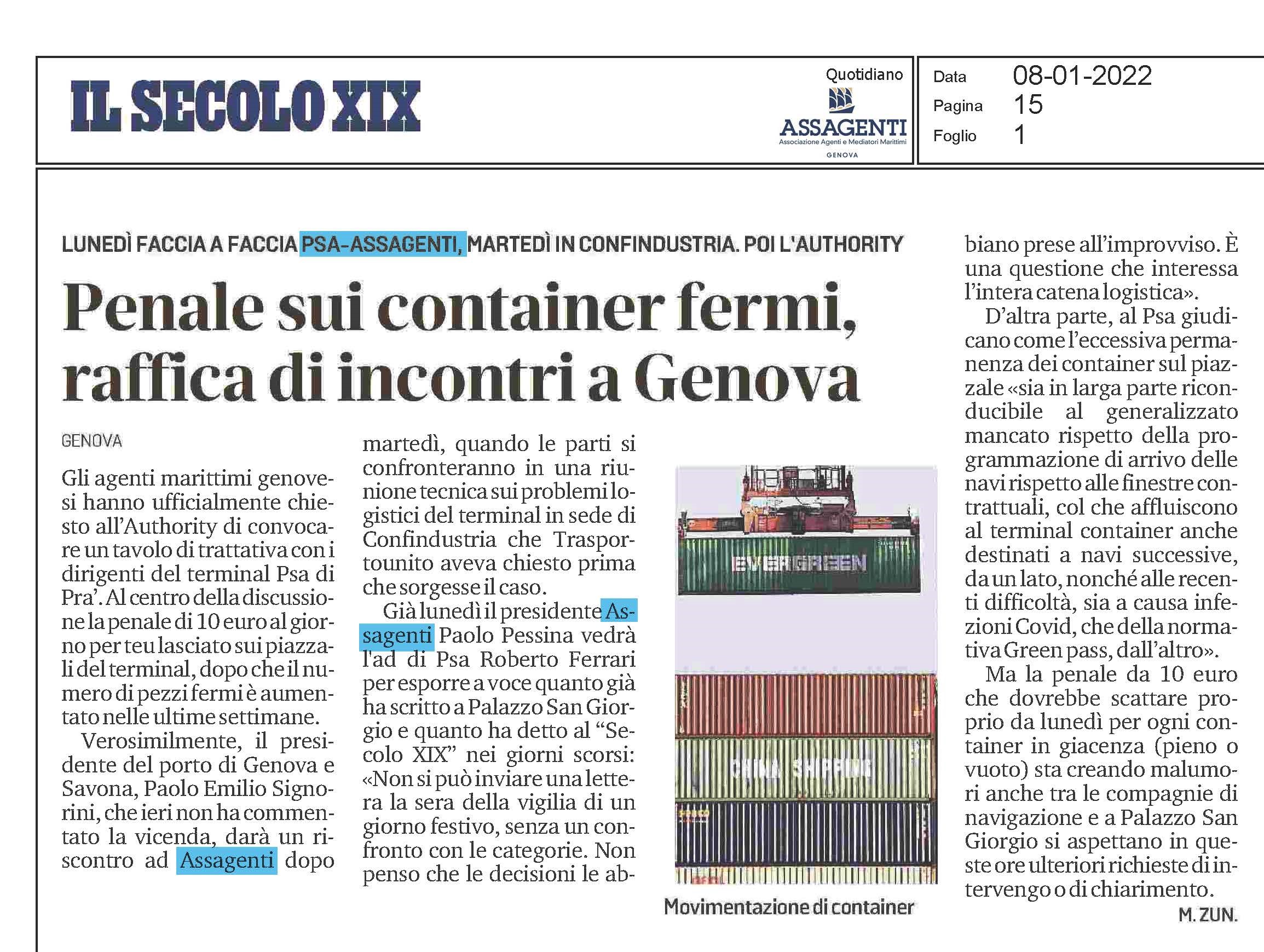 Penale sui container fermi, raffica di incontri a Genova