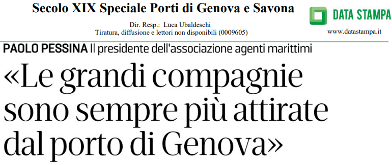 Pessina (Assagenti): “Le grandi compagnie sono sempre più attirate dal porto di Genova”