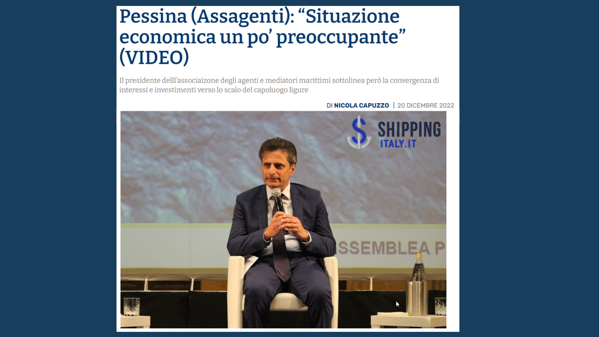 Pessina (Assagenti): “Situazione economica un po’ preoccupante”