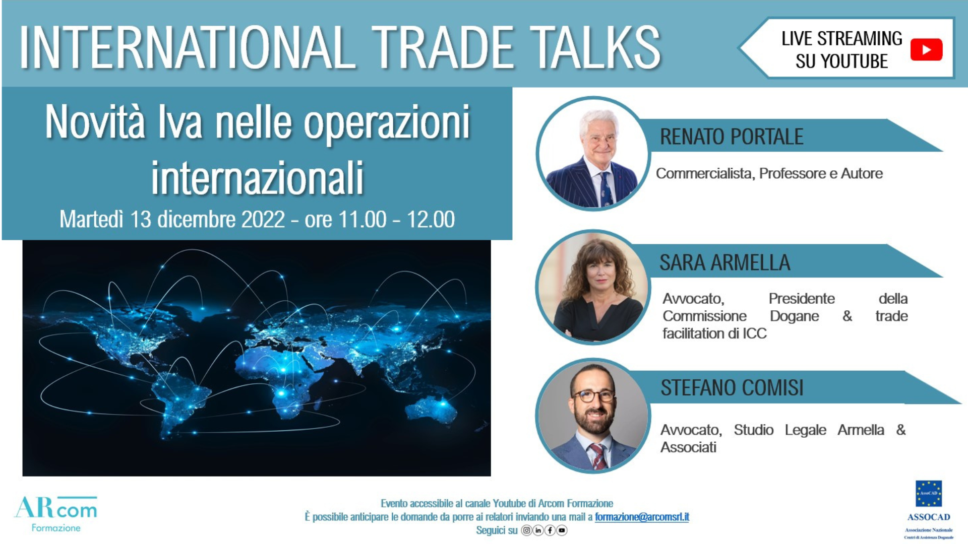 “Novità Iva nelle operazioni internazionali”, evento organizzato da ARcom Formazione