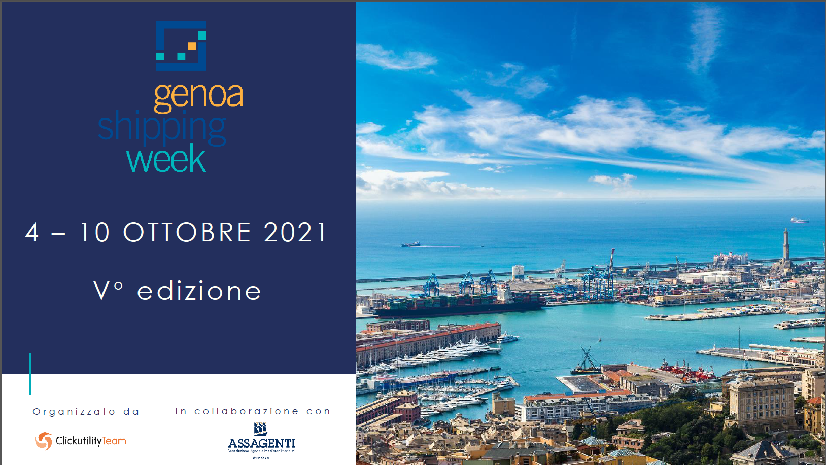 Dal 4 all’8 ottobre 2021 Genova capitale dello shipping 