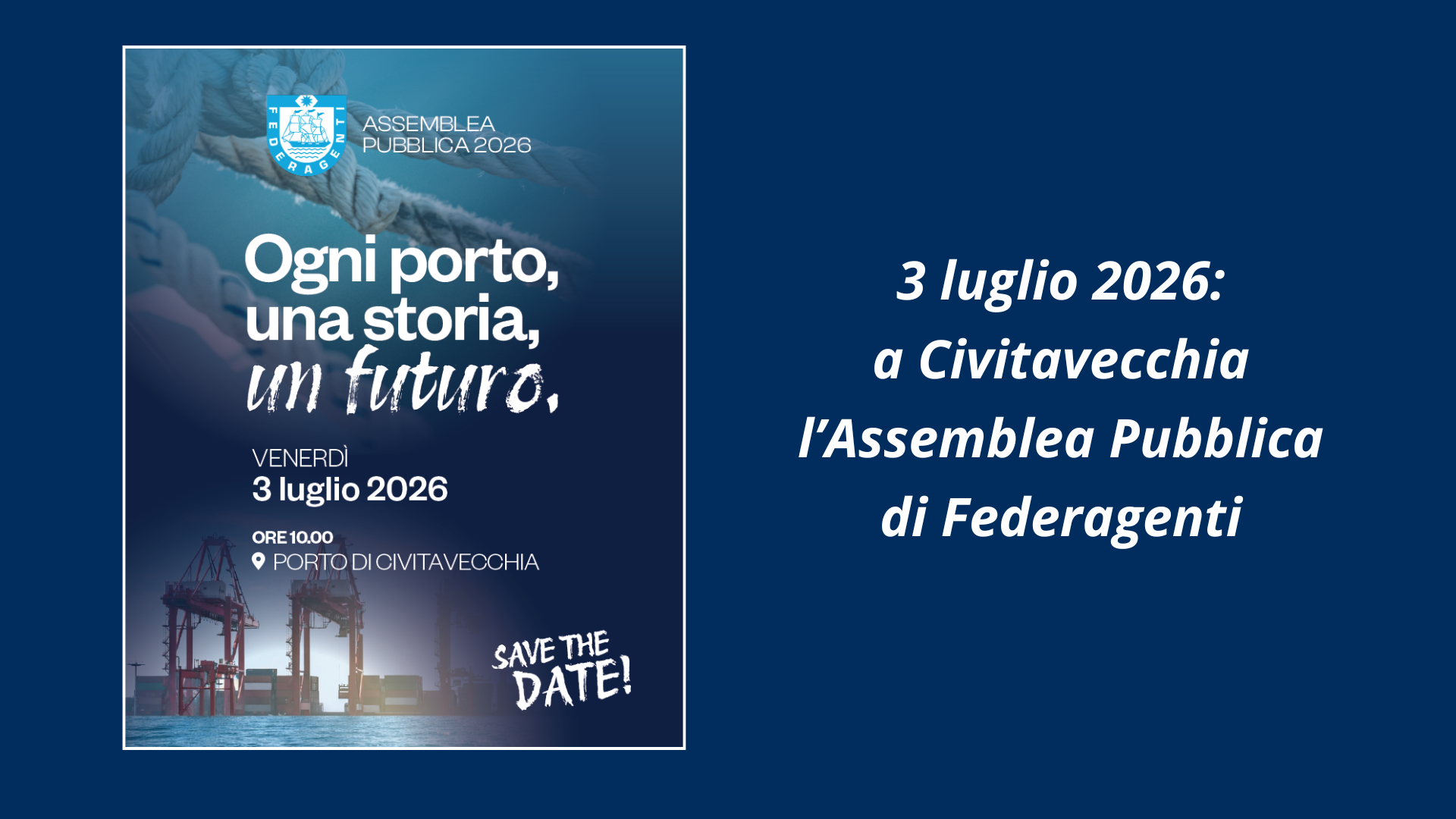 Civitavecchia, 3 luglio 2026: Assemblea Pubblica Federagenti