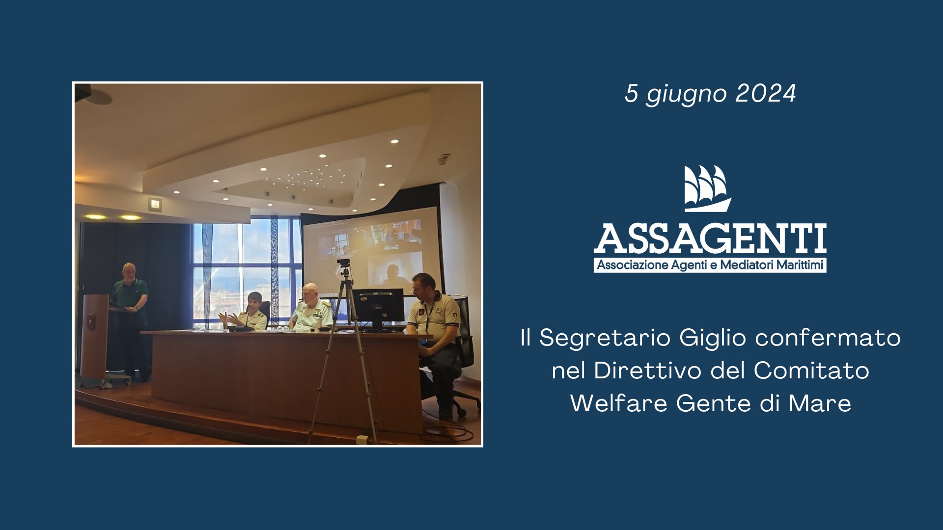 Comitato Welfare Gente di Mare: il Segretario Giglio nel Direttivo