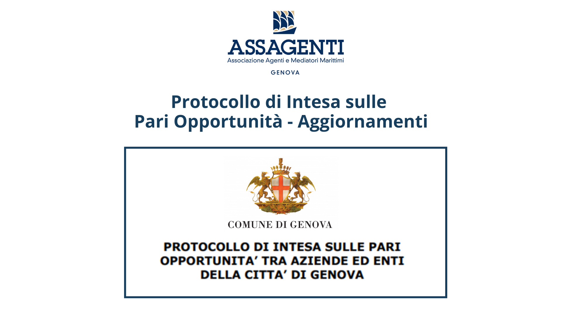 Assagenti e il Protocollo di Intesa sulle Pari Opportunità - Aggiornamenti di aprile 
